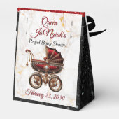 African American Royal Baby shower Rood/Zwart Bedankdoosjes (Achterkant)
