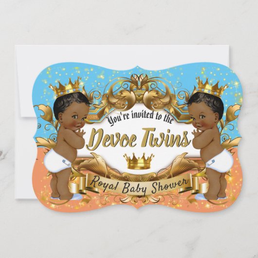 African American Royal Twins Sinaasappel|Blauw|Gou Kaart (Voorkant)