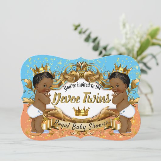 African American Royal Twins Sinaasappel|Blauw|Gou Kaart (Staand voorkant)