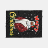 African American Santa Christmas Cool Black X-mas Fleece Deken (Voorkant (Horizontaal))