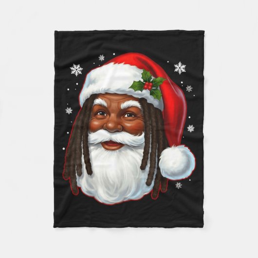 African American Santa Christmas Cool Black X-mas Fleece Deken (Voorkant)