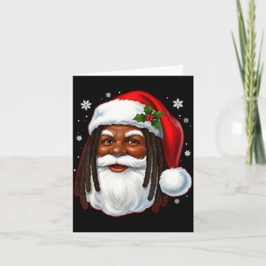 African American Santa Christmas Cool Black X-mas Kaart (Voorkant)