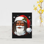 African American Santa Christmas Cool Black X-mas Kaart (Gele Bloem)