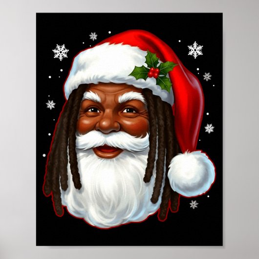 African American Santa Christmas Cool Black X-mas  Poster (Voorkant)