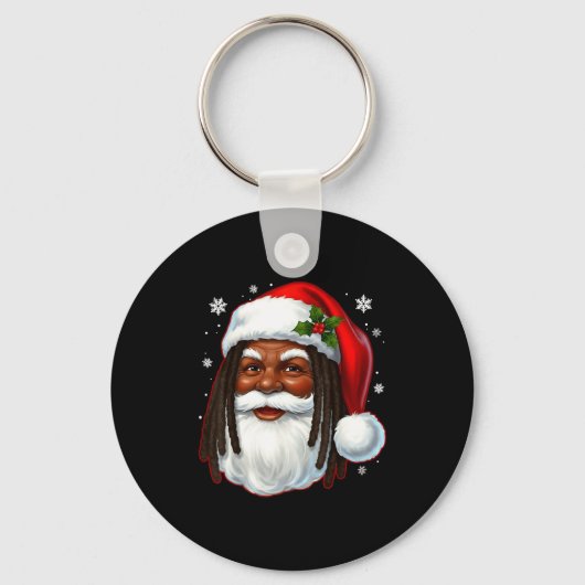 African American Santa Christmas Cool Black X-mas  Sleutelhanger (Voorkant)