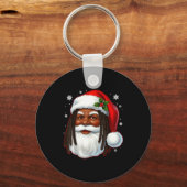 African American Santa Christmas Cool Black X-mas  Sleutelhanger (Voorkant)