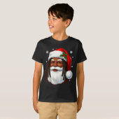 African American Santa Christmas Cool Black X-mas  T-shirt (Voorkant volledig)