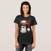 African American Santa Christmas Cool Black X-mas  T-shirt (Voorkant volledig)