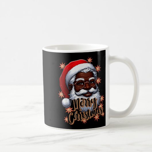 African American Santa Christmas Pajama Black X-ma Koffiemok (Rechts)