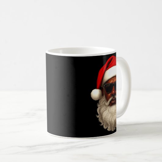 African American Santa Christmas Pajama Cool Black Koffiemok (Voorkant rechts)