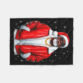 African American Santa Christmas Pajamas Cool Blac Fleece Deken (Voorkant (Horizontaal))