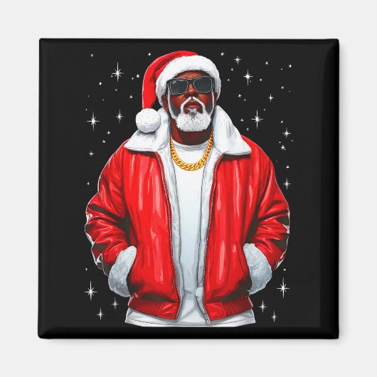African American Santa Christmas Pajamas Cool Blac Magneet (Voorkant)