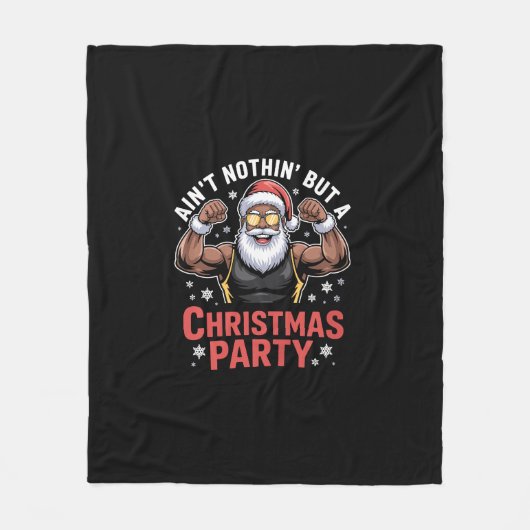 African American Santa Claus Christmas Pajama Fleece Deken (Voorkant)