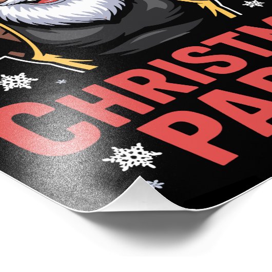 African American Santa Claus Christmas Pajama Foto Afdruk (Hoek)