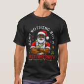 African American Santa Claus Christmas Pajama Menw T-shirt (Voorkant)