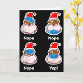 African American Santa Claus Matching Christmas Pa Kaart (Gele Bloem)