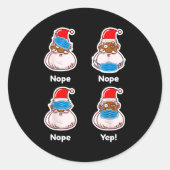 African American Santa Claus Matching Christmas Pa Ronde Sticker (Voorkant)