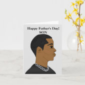 African American Son Vaderdag Kaart (Gele Bloem)