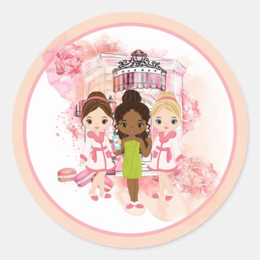 African American Spa Invitation Sticker (Voorkant)