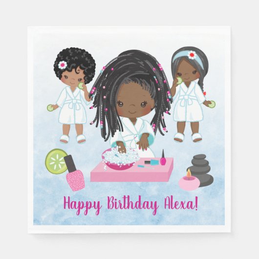 African American Spa Party Napkins Servet (Voorkant)