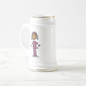 African American Stick Figuur Nurse Bierpul (Voorkant links)