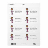 African American Stick Figuur Nurse Etiket (Full Sheet)