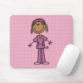 African American Stick Figuur Nurse Muismat (Met muis)