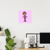 African American Stick Figuur Nurse Poster (Thuiskantoor)