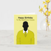 African American Suit & Stropdas Happy Birthday-ne Kaart (Gele Bloem)