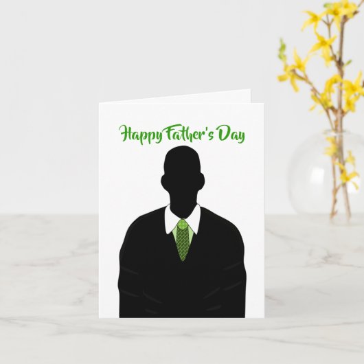 African American Suit & Stropdas Happy Vaderdag Kaart (Gele Bloem)