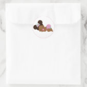African American Unicorn Baby Girl Round Sticker (Tas)
