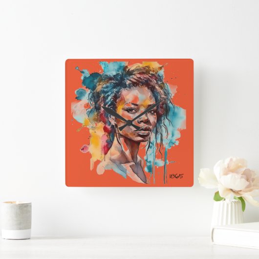 AFRICAN AMERICAN Wall Clock Vierkante Klok (Huis)