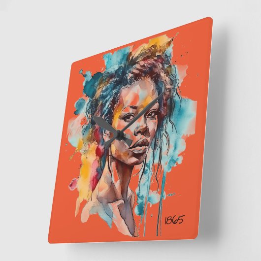 AFRICAN AMERICAN Wall Clock Vierkante Klok (Hoek)