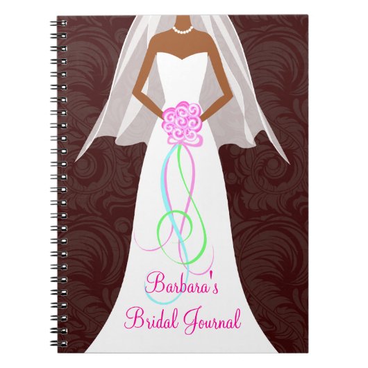 African American Wedding Damask Journal-notebook Notitieboek (Voorkant)