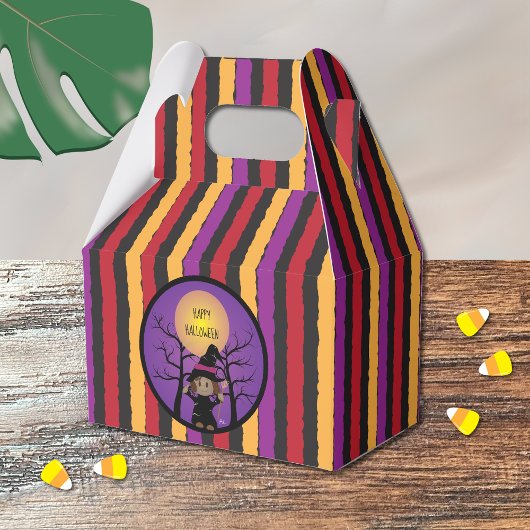 African American Witch Favor Box - Happy Halloween Bedankdoosjes