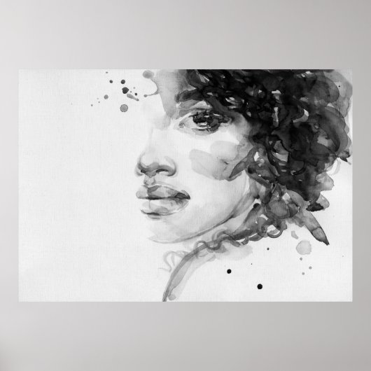 african american woman. beauty fashion illustratio poster (Voorkant)