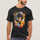 African American Woman Black Girl Music Graffiti G T-shirt (Voorkant)