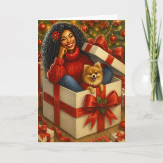 African American Woman Christmas Card | Black Card Kaart