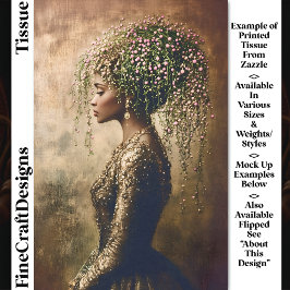 African American Woman, Floral DW7L Decoupag Tissuepapier