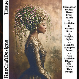 African American Woman, Floral DW7R Decoupag Tissuepapier