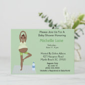 African American Yoga Moeder Baby shower Uitnodigi Kaart (Staand voorkant)