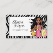 African American Zebra Print Visitekaartje (Voorkant)