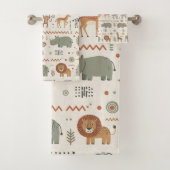 African Animal Parade Tribal Style ID1262 Bad Handdoek (Insitu)