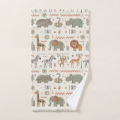 African Animal Parade Tribal Style ID1262 Bad Handdoek (Handdoek)