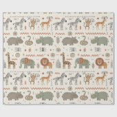 African Animal Parade Tribal Style ID1262 Cadeaupapier (Vlak)