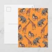 African Animal Pattern Feestdagenkaart (Voorkant / Achterkant)