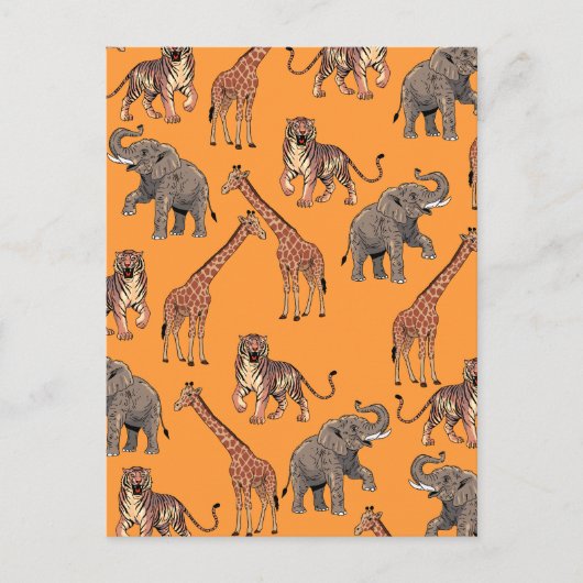 African Animal Pattern Feestdagenkaart (Voorkant)
