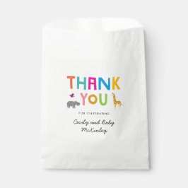 African Animal Safari Baby shower Favor Bedankzakje