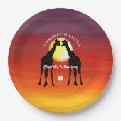 African Animal Safari Sunset Personalized Papieren Bordje (Voorkant)