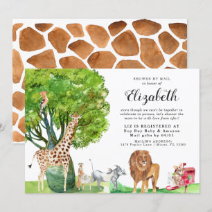 African Animals Baby shower per post Kaart